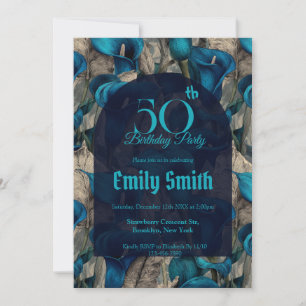 Botanical Inspired Call Lilies Inspired Birthday Invitation