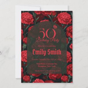 Botanical Inspired Carnation Flower 20Th Birthday Invitation