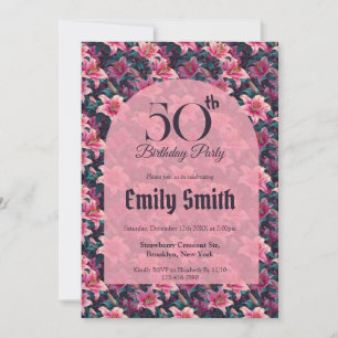 Botanical Inspired Lilies Aesthetic Summer Party Invitation