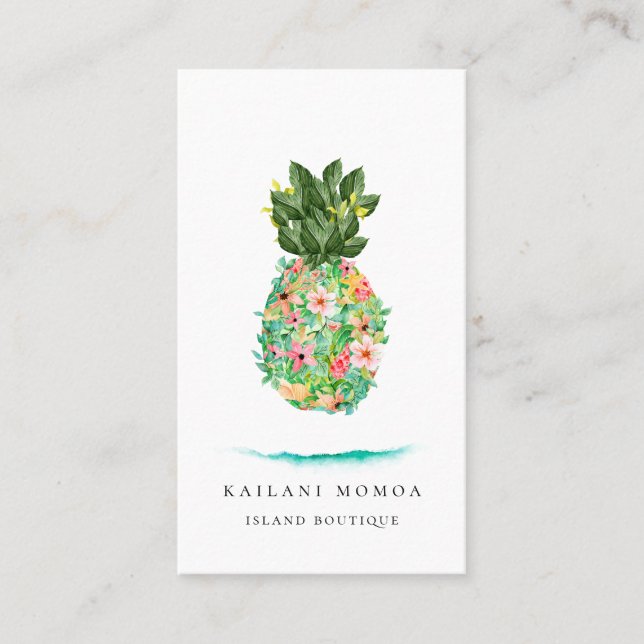Botanical Island Pineapple Business Card (Front)