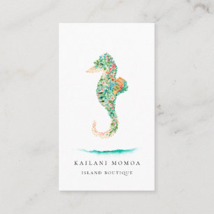 Botanical Island Seahorse Business Card