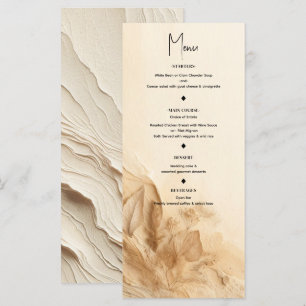 Botanical Ivory Cream Bohemian Textured Menu