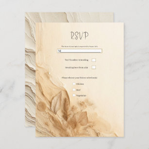 Botanical Ivory Cream Bohemian Textured RSVP Invitation