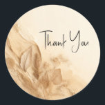 Botanical Ivory Cream Bohemian Textured Wedding Classic Round Sticker<br><div class="desc">customise with any text.</div>