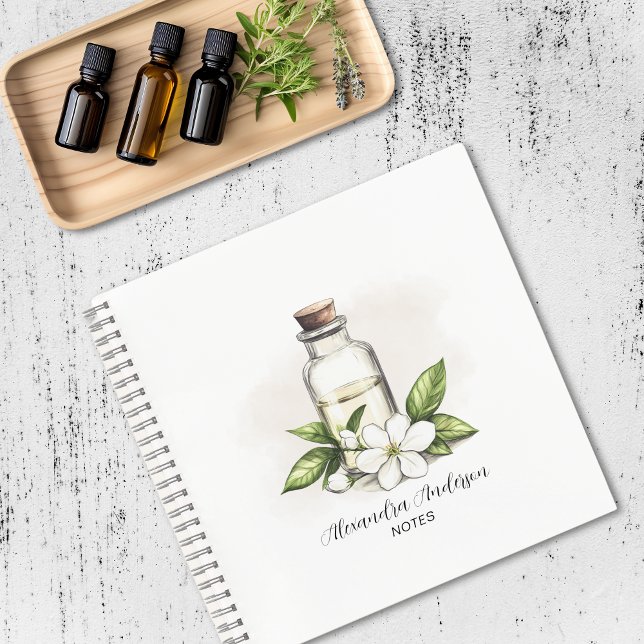 Botanical Jasmine Essential Oils Floral Watercolor Notebook (Botanical Jasmine Essential Oils Floral Watercolor Notebook)