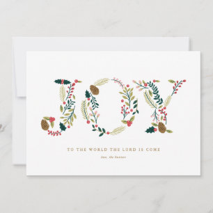 Botanical Joy Christmas Greeting Holiday Card