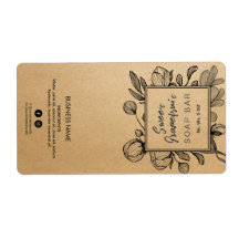 Botanical Kraft Soap Bar Labels