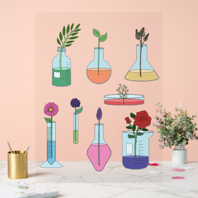 Botanical Lab Equipment Acrylic Sign (Wedding)