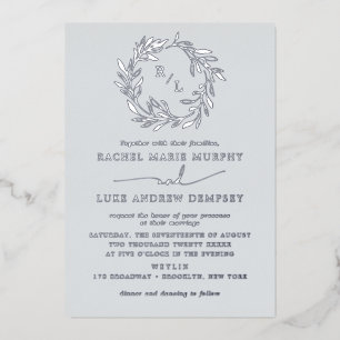 Botanical Laurel Leaf Wreath Wedding Monogram