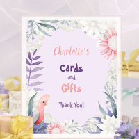 Botanical Lavender Floral Baby Shower Gift Table