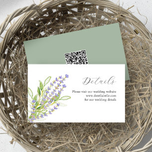 Botanical Lavender Watercolor Wedding Enclosure Card