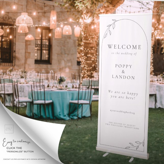 Botanical Leaf Arch Wedding Retractable Banner (Creator Uploaded)