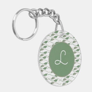 Botanical Leaf Greenery Hand Drawn Pattern    Key Ring