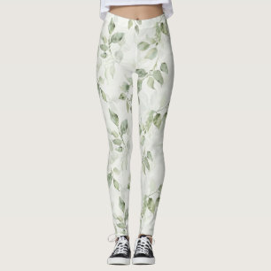 Botanical Leaf Pattern Leggings
