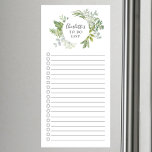 Botanical Leaf Personalised To Do List  Magnetic Notepad<br><div class="desc">Lined and checkmark box market shopping list design featuring a delicate botanical leaf frame personalised with your name.</div>
