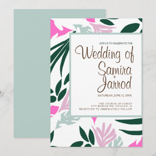 Botanical Leaf Plants Summer Greenery Wedding Invitation