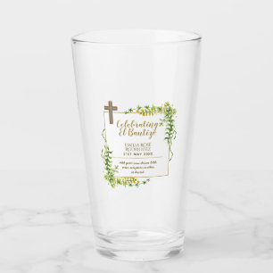 Botanical LeafBautizo Bautismo Baptism Name Verses Glass