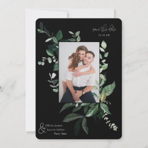 Botanical Leafy Greenery Photo Frame Save the Date