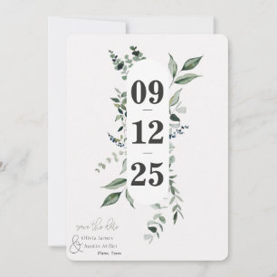 Botanical Leafy Greenery Save the Date