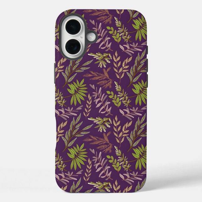 Botanical Leaves: A Stunning Purple Back Case-Mate iPhone Case (Back)