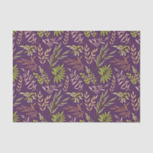 Botanical Leaves: A Stunning Purple Back Tissue Paper