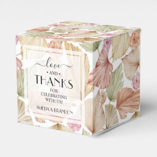 Botanical Leaves and Flowers Boho Wedding Favour Box