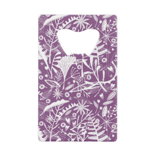 Botanical Leaves and Flowers Purple