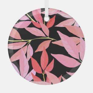 Botanical leaves, colourful seamless pattern. glass tree decoration