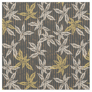 Botanical leaves Complex maximalist black Fabric