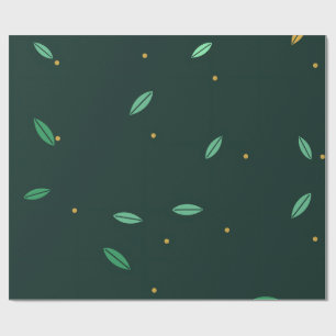 Botanical Leaves Dark Green Seamless Pattern Wrapping Paper