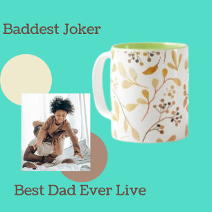 Botanical Leaves Flower Petal Floral Print  Two-Tone Coffee Mug