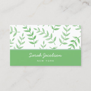 Botanical Leaves Green Business Card