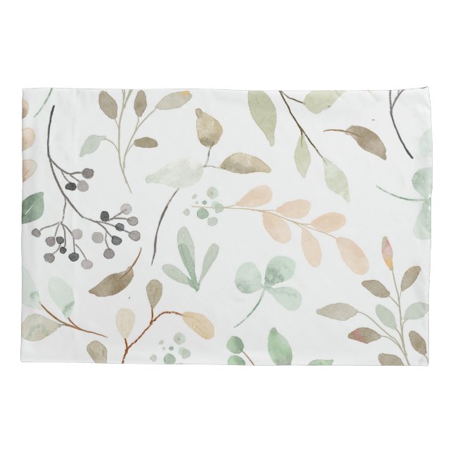 Botanical Leaves Pillowcase (Back)
