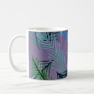 Botanical, Leaves  & Purple Mug