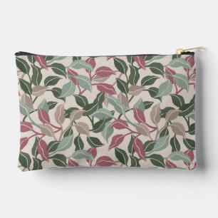 Botanical Leaves Sage Blush Neutral Elegant Accessory Pouch
