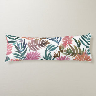 Botanical Leaves Watercolor Floral Colourful Lea Body Cushion