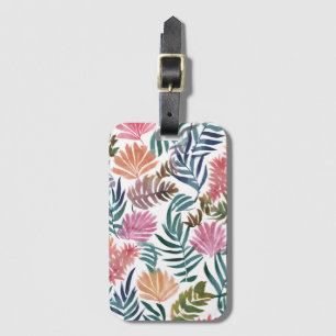 Botanical Leaves Watercolor Floral Colourful Lea Luggage Tag