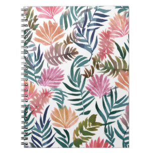 Botanical Leaves Watercolor Floral Colourful Notebook