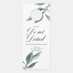 Botanical Leaves Wedding Do Not Disturb Sign