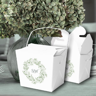 Botanical Leaves Wreath Thank You Favour Box