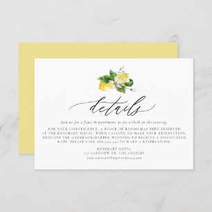 Botanical Lemon and Greenery Accommodations Enclosure Card