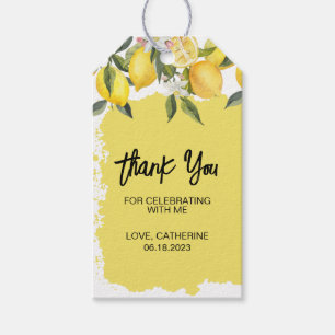 Botanical Lemon Summer Birthday Party Gift Tag