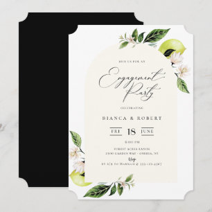 Botanical Lemons Arch Frame Engagement Party Invit Invitation
