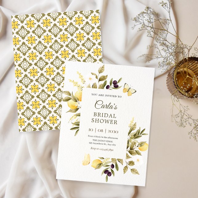 Botanical lemons floral branch  invitation (Creator Uploaded)