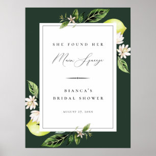 Botanical Lemons Main Squeeze Bridal Shower Poster