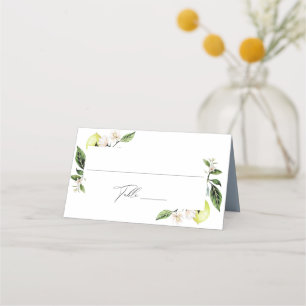 Botanical Lemons Wedding Place Card