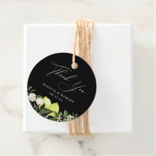 Botanical Lemons Wedding Thank You Favour Tags