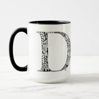 Botanical Letter D Mug, Art by Elizabeth Sampson Mug