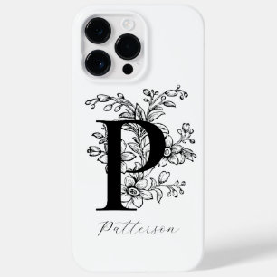 Botanical Letter P Monogram Name  Case-Mate iPhone 14 Pro Max Case