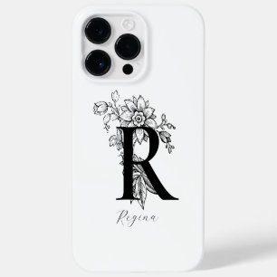 Botanical Letter R Monogram Name Case-Mate iPhone 14 Pro Max Case